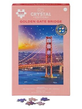 Crystal Edition Golden Gate Bridge 500-Piece Puzzle - Pink Box